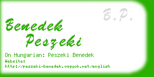 benedek peszeki business card